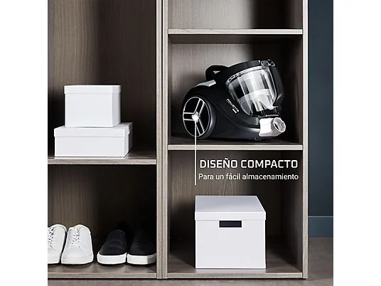 Aspirador sin bolsa - Rowenta Compact Power XXL RO4B25, 900W, 2.5 L, Filtración Ciclónica 3 niveles, Radio acción 8.8 m, 75 dB(A), Negro - Imagen 4