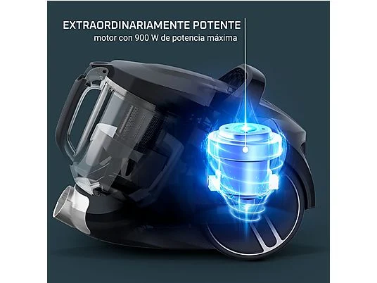 Aspirador sin bolsa - Rowenta Compact Power XXL RO4B25, 900W, 2.5 L, Filtración Ciclónica 3 niveles, Radio acción 8.8 m, 75 dB(A), Negro - Imagen 7