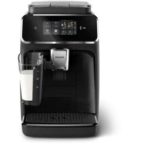 Cafetera superautomática - Philips EP2331/10, LatteGo, 15 Bar, 4 Bebidas, SilentBrew, Pantalla táctil, 1.8 l, Filtro AquaClean, Negro