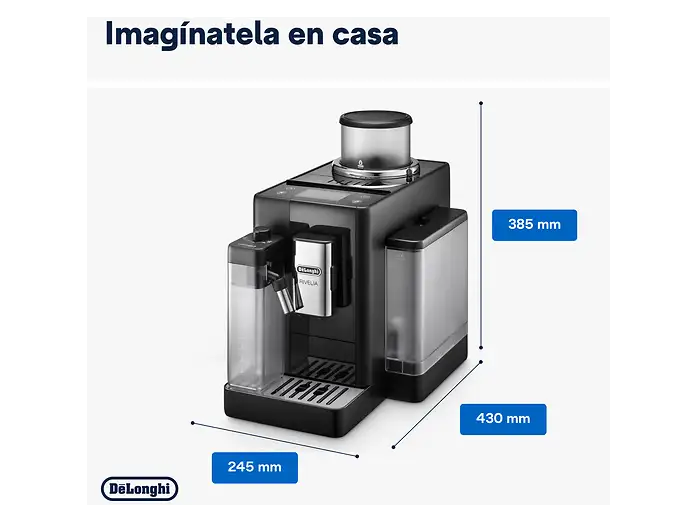 Cafetera superautomática - De'Longhi Rivelia EXAM440.55.B, 1450W, 19bar, Molinillo integrado, LatteCremaHot, Depósito leche, Táctil, 16 recetas, Negro - Imagen 7