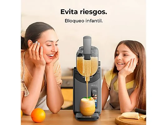 Máquina de granizados - Cecotec Twist&Ice 2600, 220 W, Capacidad 2.6L, Panel control táctil, 6 modos, Diseño compacto, Boquilla antigoteo, Negro - Imagen 8