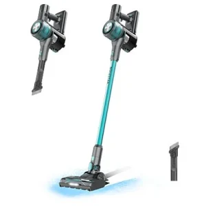 Aspirador escoba - Cecotec Conga Rockstar P50, 265 W, 50 min autonomía,HairOut antienredos, Succión de 80 AW, Negro/Azul