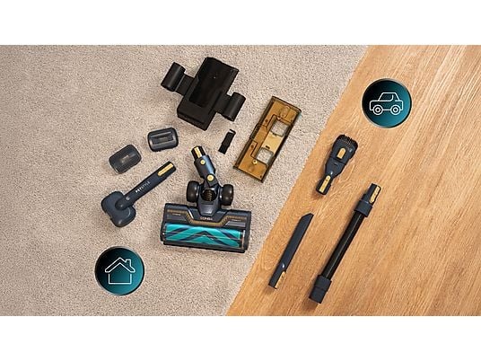 Aspirador escoba - Cecotec RX70 AquaPet Flex, 780 W, 100 min Autonomía, Cepillo HairLess XL, Sin bolsa, Negro/Dorado - Imagen 6