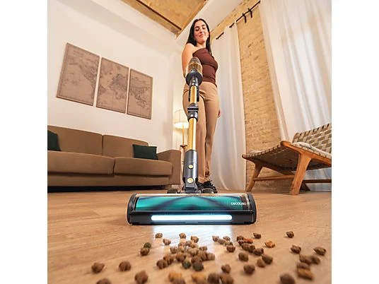 Aspirador escoba - Cecotec RX70 AquaPet Flex, 780 W, 100 min Autonomía, Cepillo HairLess XL, Sin bolsa, Negro/Dorado - Imagen 7