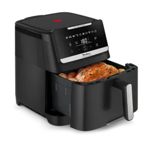 Freidora de aire - Moulinex Easy Fry Silence EZ8428, 7L, Tecnología silenciosa, Compacta, Panel frontal desmontable, Hasta 8 personas, 10 programas