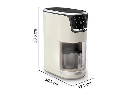Heladera - Moulinex Dolci, 9 Programas de postres helados, 3 tarrinas de tritán, 1,4 L, 600W, Resultados cremosos, Autolimpieza, Blanco - Imagen 4