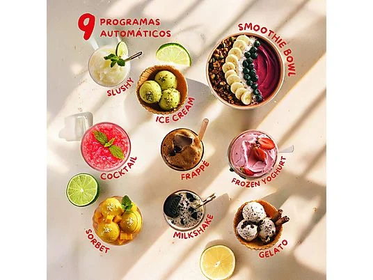 Heladera - Moulinex Dolci, 9 Programas de postres helados, 3 tarrinas de tritán, 1,4 L, 600W, Resultados cremosos, Autolimpieza, Blanco - Imagen 5