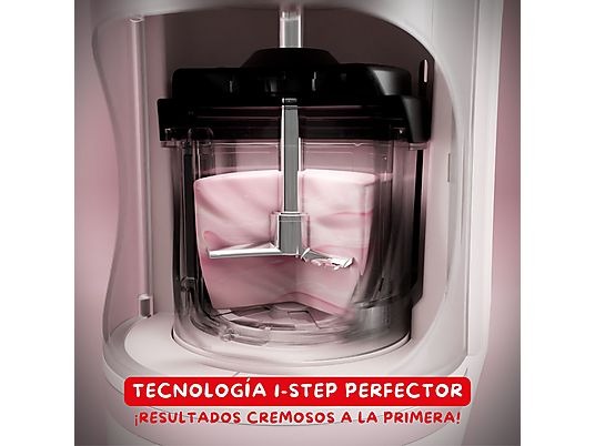 Heladera - Moulinex Dolci, 9 Programas de postres helados, 3 tarrinas de tritán, 1,4 L, 600W, Resultados cremosos, Autolimpieza, Blanco - Imagen 8