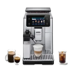 Cafetera superautomática - De'Longhi PrimaDonna Aromatic ECAM630.55.SSM, 1450 W, 19 bar, 0.5 l, Molinillo integrado, Plateado/Acero inoxidable
