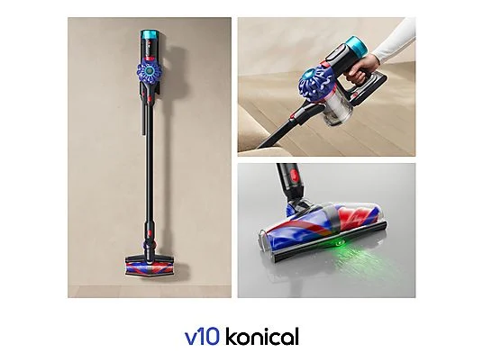 Aspirador escoba - Dyson V10 Konical™, Potencia succión 150 AW, Autonomía 60 min, Accesorios, Negro - Imagen 2