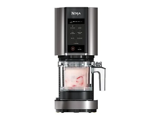 Heladera - Ninja CREAMi NC302EU, 7 programas, 800 W, 2 tarrinas 473 ml, Negro y plateado