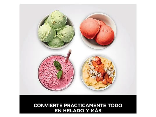 Heladera - Ninja CREAMi NC302EU, 7 programas, 800 W, 2 tarrinas 473 ml, Negro y plateado - Imagen 3