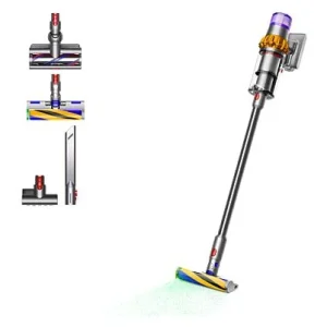 Aspirador escoba - Dyson V15 Detect™ Absolute, Potencia succión 240 AW, Autonomía 60 min, Minicepillo motorizado, 3 Modos, Láser, Sensor Suciedad