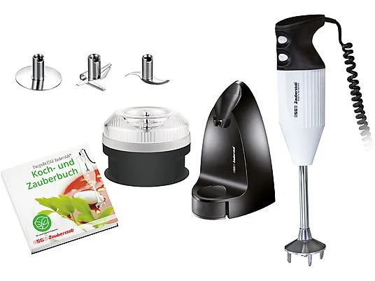 Batidora de mano - ESGE 99205, 180 W, 2 velocidades, Negro, Blanco