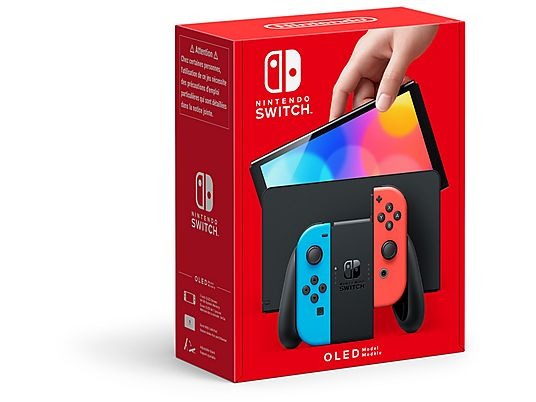 Consola - Nintendo Switch OLED, 7", Joy-Con, 64 GB, Azul y Rojo Neón - Imagen 3